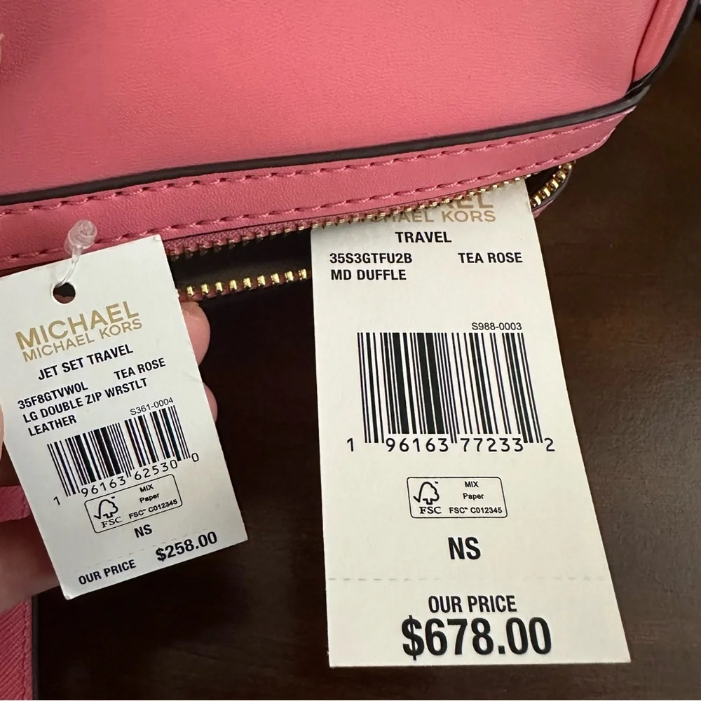 Michael Kors Jet Set Travel Duffle Satchel Shoulder Crossbody Bag & wallet set - Picture 16 of 17